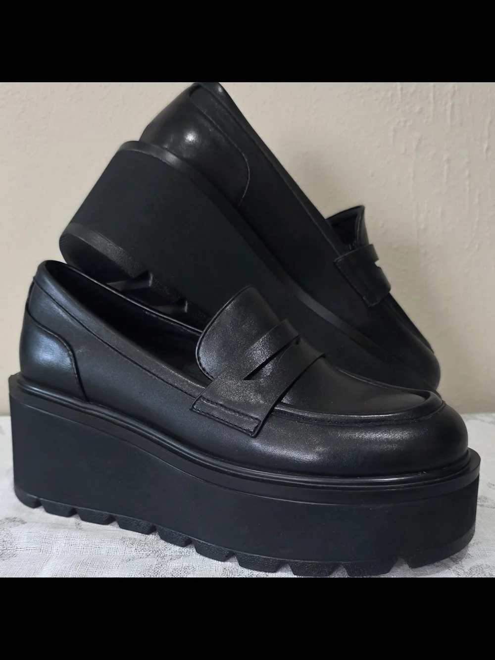 Platform Penny Loafers - Black - Picture 2 of 8